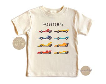 Fast Race Cars Inspired Kids Shirt, Custom Name Shirt, Boys Birthday Racing Shirt, Personalized Fast Cars Toddler Tee, Race Car T-Shirt