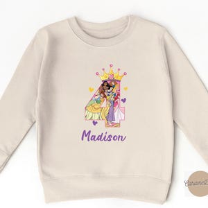 Princess Birthday  Sweatshirt, Princess Party Sweatshirt, Girls Birthday Sweatshirt, Personalized Sweatshirt Kids, Gift Birthday Crewneck