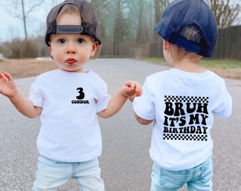Birthday Boy Shirt, Birthday Shirt, Toddler Birthday, Birthday Shirt For Boy, Boy Birthday Party, Bruh Its My Birthday, Kids Gift Shirt