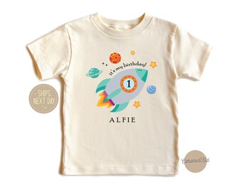 Custom Name Shirt, Birthday Kids Rocket Shirt, Kids Astronaut Shirt, Galaxy Baby Shirt, Boys Astronaut Shirt, Toddler Shirt