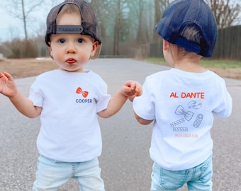 Foodie Lover Tee, Personalized Al Dente Pasta Club Kids Shirt, Pasta Lover Kids Shirt, Italian Quote Shirt, Toddler Cooking Shirt