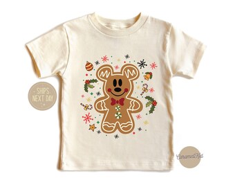 Mickey and Friends Gingerbread Shirt, Disney Christmas Shirt, Mickey and Friends T-Shirt, Christmas Gift, Custom Disney Gingerbread Tee