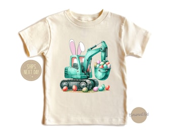 Easter Construction Birthday Shirt For Kids,  Eggscavator Easter Shirt,Easter Bunny Shirt, Easter Boy Shirts, Egg Hunting Tee