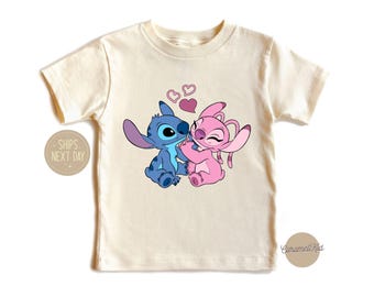 Lilo And Stitch Valentine Shirt, Disney Valentine's Day T-Shirt, Stitch Valentine Shirt, Disney Love Tee, Angel Stitch Valentine Shirt