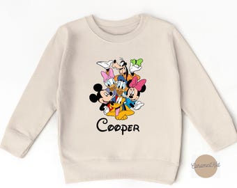 Custom Name Sweatshirt, Mickey Friends Sweatshirt, Disneyland Friends Sweatshirt, Disney World Sweatshirt,  Disney Sweatshirt
