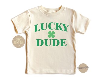 Lucky Dude Kids Shirt, Shamrock Kids Shirt, Cute Natural Irish Kids Shirt, St Patricks Gift, Lucky Dude Onesie®, Matching St Patricks Shirt