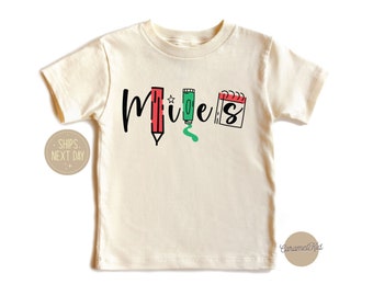 Custom Name Shirt ,  Custom Alphabet Shirt, School Kids Shirt, Toddler Shirt, First Day of School Shirt , Personalized Back To School Shirt,