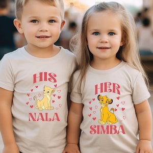 Her Simba His Nala Valentine Shirt, Disney Lion King Valentine&#39;s Day Shirt, Nala And Simba Couple Shirt, Disneyland Wife Husband Tee