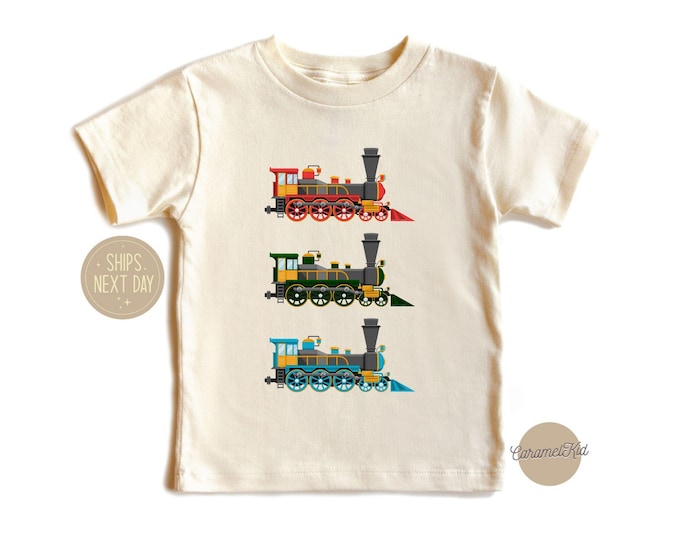 Toddler T-shirt -Vintage Steam Train Kids Retro TShirt, Classic Locomotive Shirt, Toddler & Youth Tee, Little Train Fans,Trains Kids T-Shirt