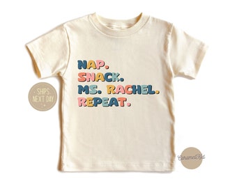 Little Kids Shirt, Nap Snack Ms. Rachel Repeat Toddler Shirt, Funny Toddler Shirt, Baby Shower Gift, New Baby Gift, Nap Time Kids Shirt