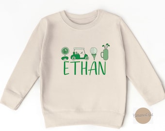 Personalized Golfing -Sweatshirt - Custom Golf Sweatshirt, Golf Ball and the Golf Green T-Sweatshirt - Future Golfer Crewneck