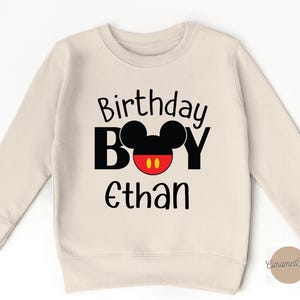 Personalized Mickey Birthday Boy Sweatshirt, Birthday Girl Disney Sweatshirt, Minnie Mickey Birthday Sweatshirt, Custom Name Sweatshirt