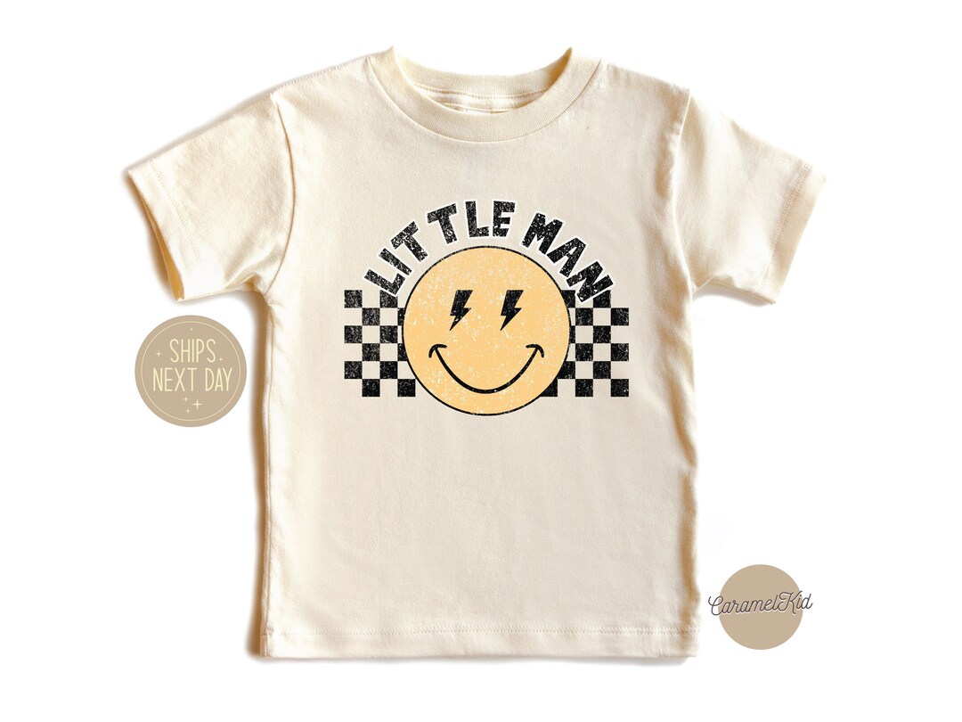 Little Man Kids Shirt, Retro Little Boy Shirts, Kids Gift Shirt, Smiley