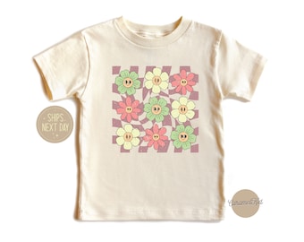 Happy Daisy Kids Shirt, Smiley Flower Bodysuit, Retro Flower Kids Shirt, Daisy Shirt, Happy Daisy Bodysuit, Gift Idea Toddler Shirt