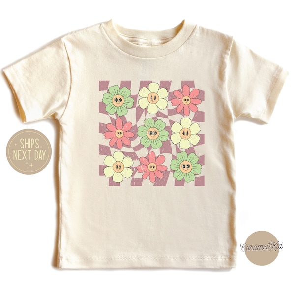 Happy Daisy Kids Shirt, Smiley Flower Bodysuit, Retro Flower Kids Shirt, Daisy Shirt, Happy Daisy Bodysuit, Gift Idea Toddler Shirt