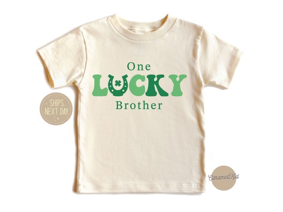 One Lucky Brother Kids Retro Shirt, St Patricks Lucky Brother Shirt, Toddler Lucky Horseshoe Shirt, St Patricks Day Gift, One Lucky Baby Tee