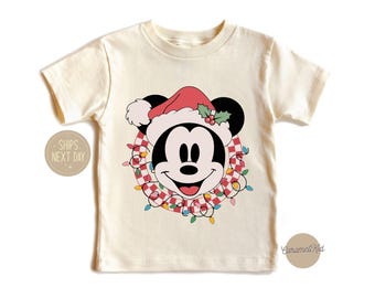 Mickey Kids Shirt, Christmas Shirt, Holiday Shirt, Disney Kids Shirt, Holiday Light Boy Shirt, Gifts for Kids, Disney Xmas Girl Shirt