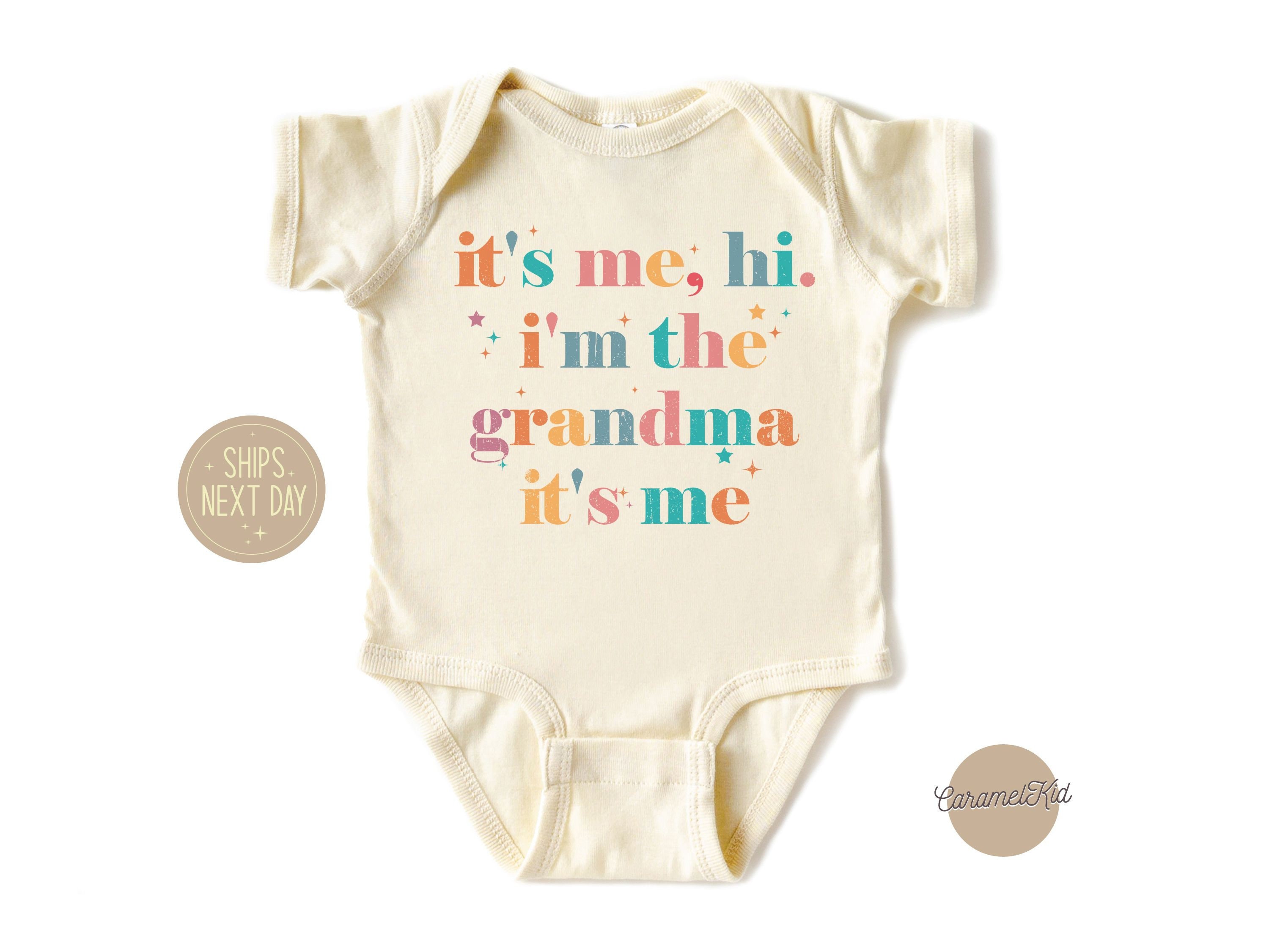 It's Me Hi I'm the Grandma It's Me Onesie®, Baby Concert Onesie®, Funny Gift For Newborn, I'm The Grandma Retro Shirt, Music Lover Onesie®