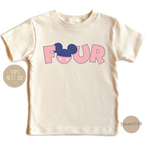 Mickey Mouse 4th Birthday Shirt, Toddler Cotton Tee