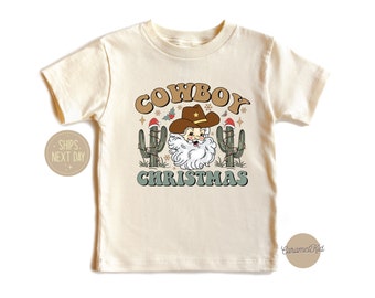 Cowboy Christmas Shirt, Western Toddler Shirt, Kids Rodeo Shirt, Santa Baby Bodysuit®, Cowboy Santa Claus Kids Shirt, Desert Christmas Shirt