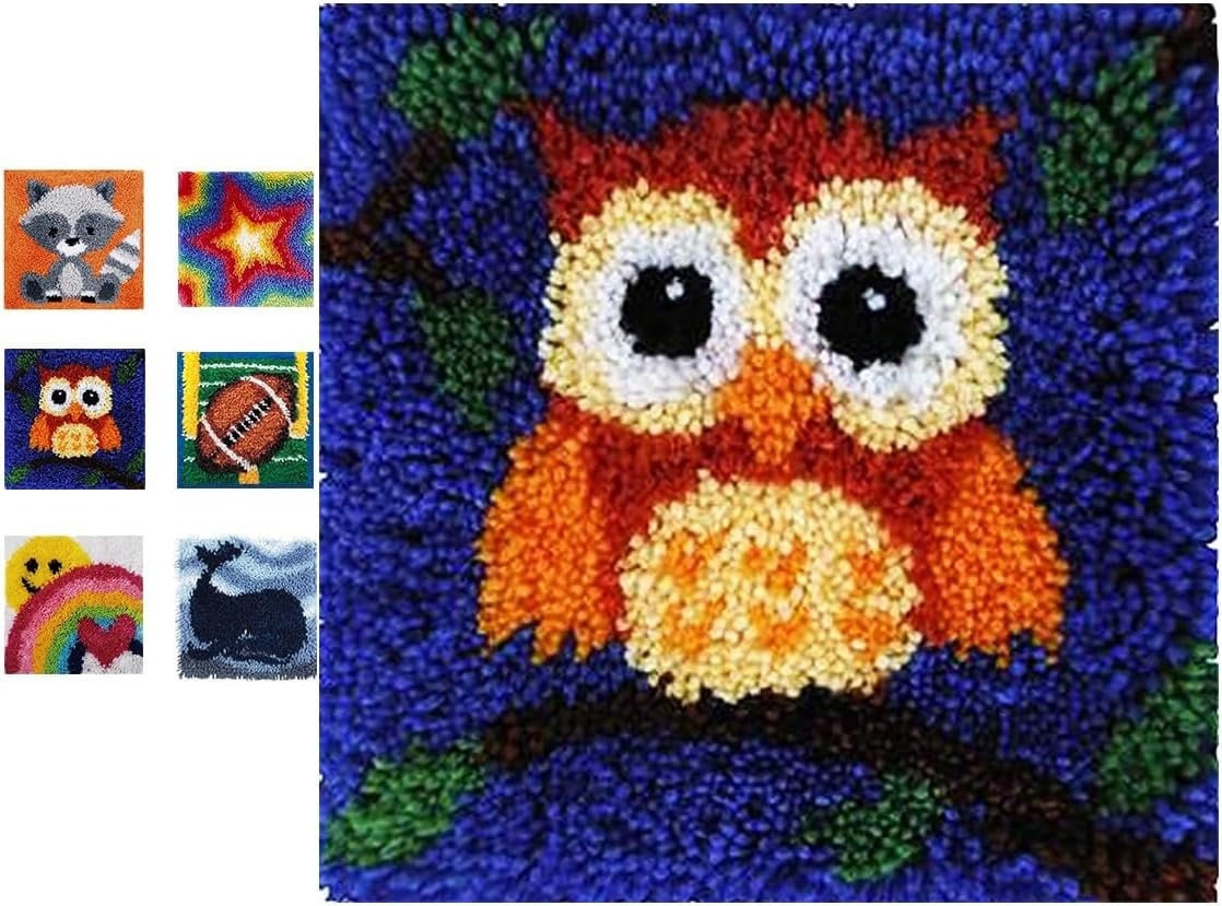 Owl Latch Hook Rug Kit Handmade Carpet Making Kit Latch Hook Kits