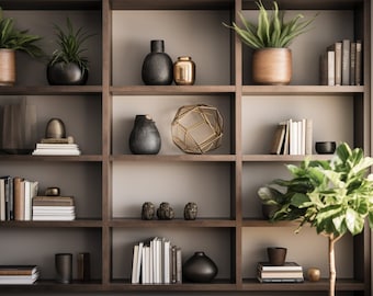 Modern Shelving Office Zoom Background | Virtual Background for Zoom/Videoconferences/Streaming