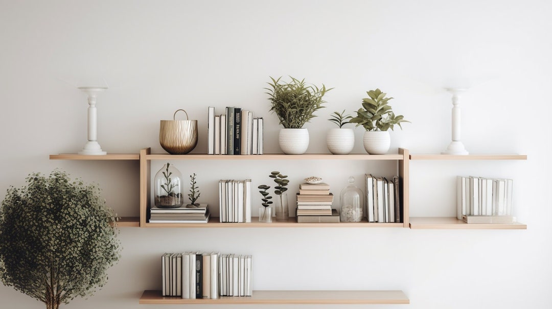 Minimalist White Shelving Zoom Background Virtual Background for Zoom