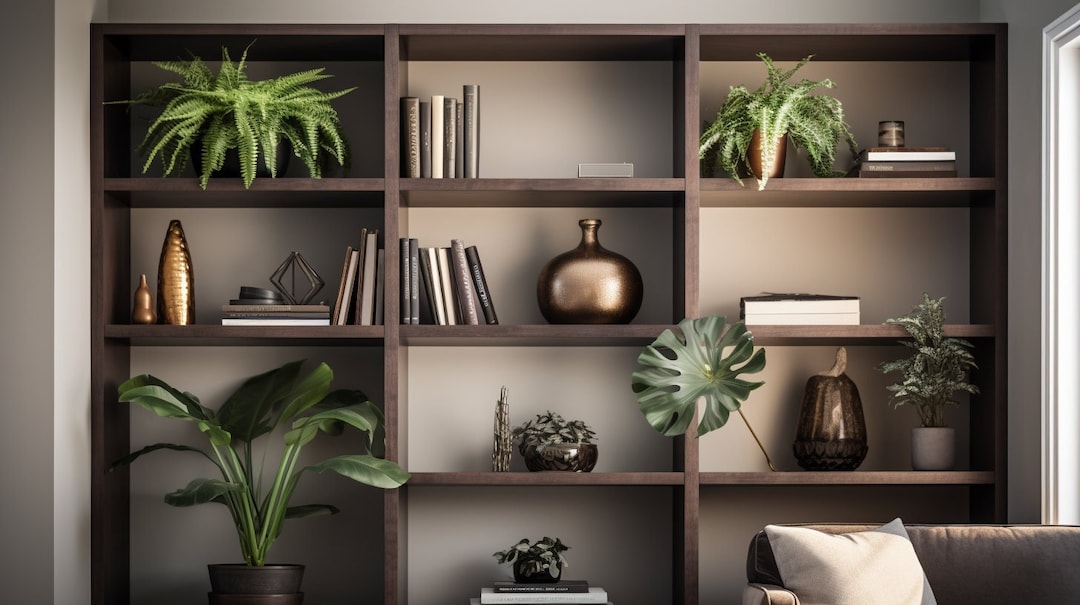 Modern Bookcase Home Office Zoom Background Virtual Background for Zoom