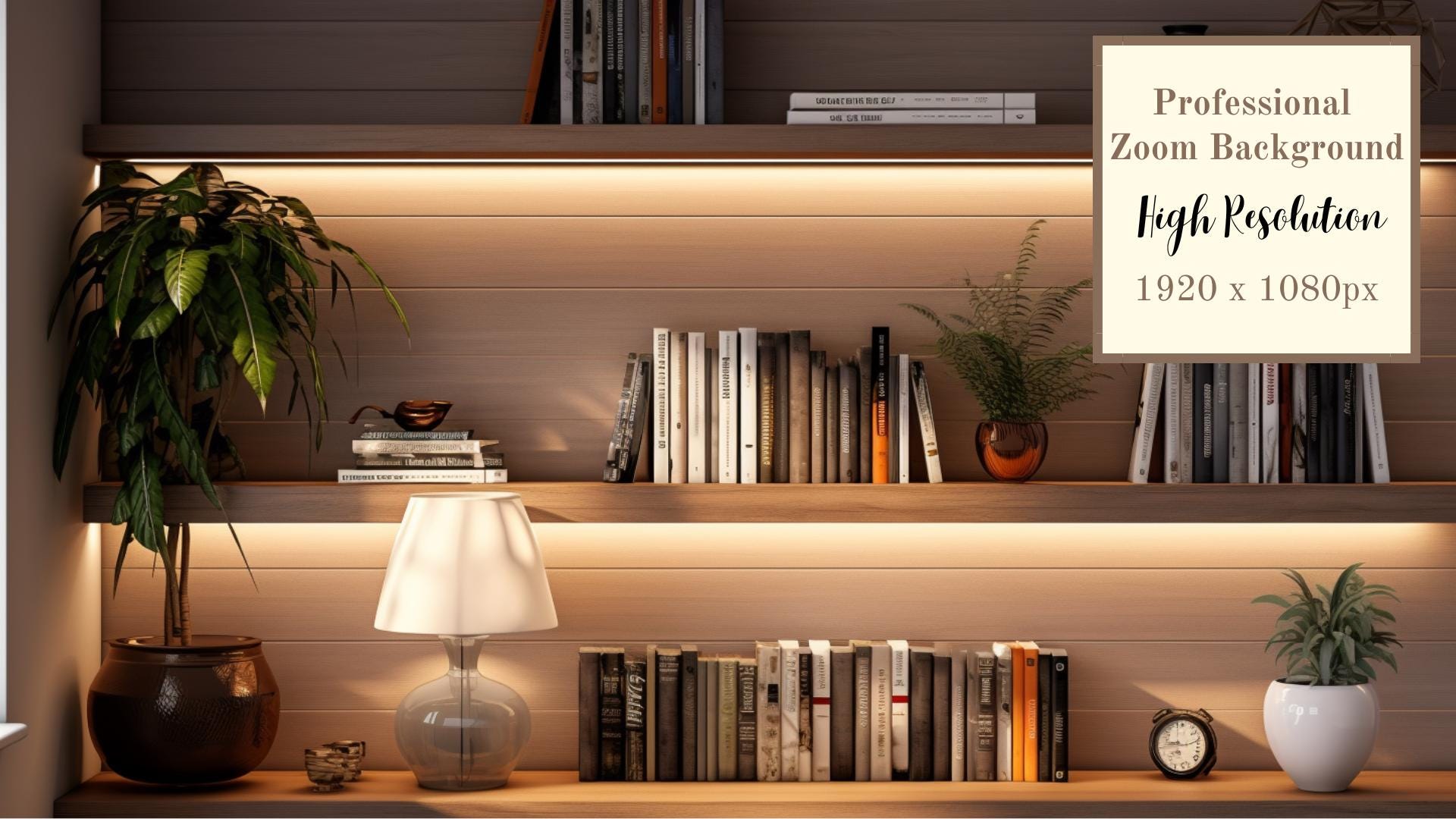 Modern Office Library Bookcase Zoom Background | Professional Virtual ...