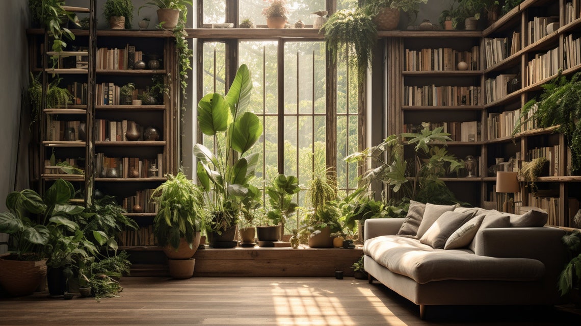 Plant Lover Home Office Zoom Background Virtual Background for Zoom