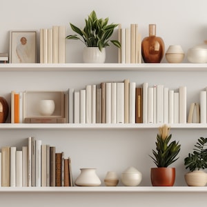 Clean Wall Bookshelf Zoom Background | Virtual Background for Zoom/Videoconferences/Streaming