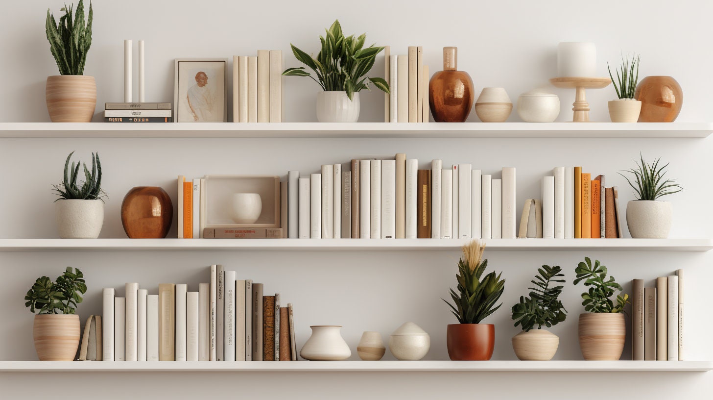 Clean Wall Bookshelf Zoom Background Virtual Background for Zoom/videoconferences/streaming Etsy