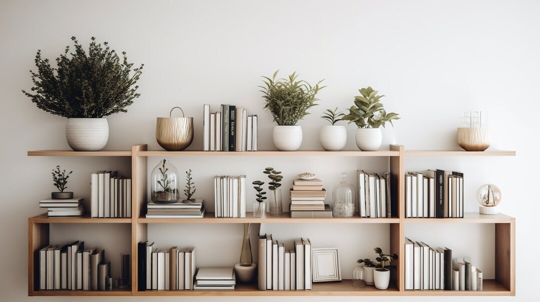 Minimalist White Bookshelf Zoom Background Virtual Background for Zoom/videoconferences