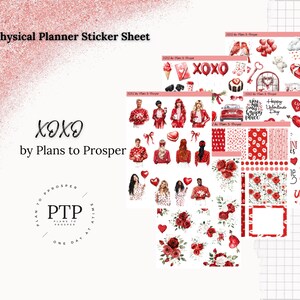 Stickers XOXO pour agenda Saint-Valentin