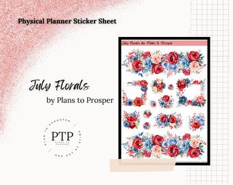July Monthly Florals Sticker Sheet