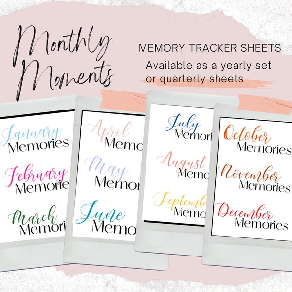 Monthly Memory Keeping Labels for planners, scrapbooking, photo albums and more!