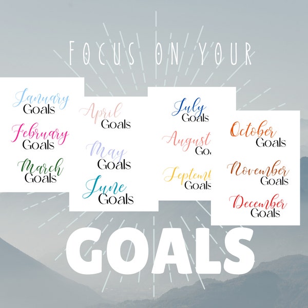 Monthly Goal Setting Stickers for planners or calendars