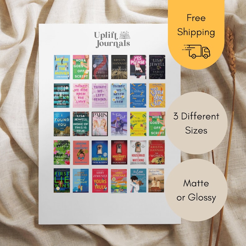 Custom Book Cover Stickers | Reading Journal Stickers | Book Club Journal Stickers image 1