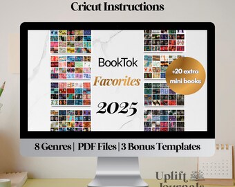 ミニブックステッカー印刷可能 | Cricutプリント＆カット | ミニブック背表紙160枚 | TBRジャー＆読書日記ステッカー | Canvaテンプレート
