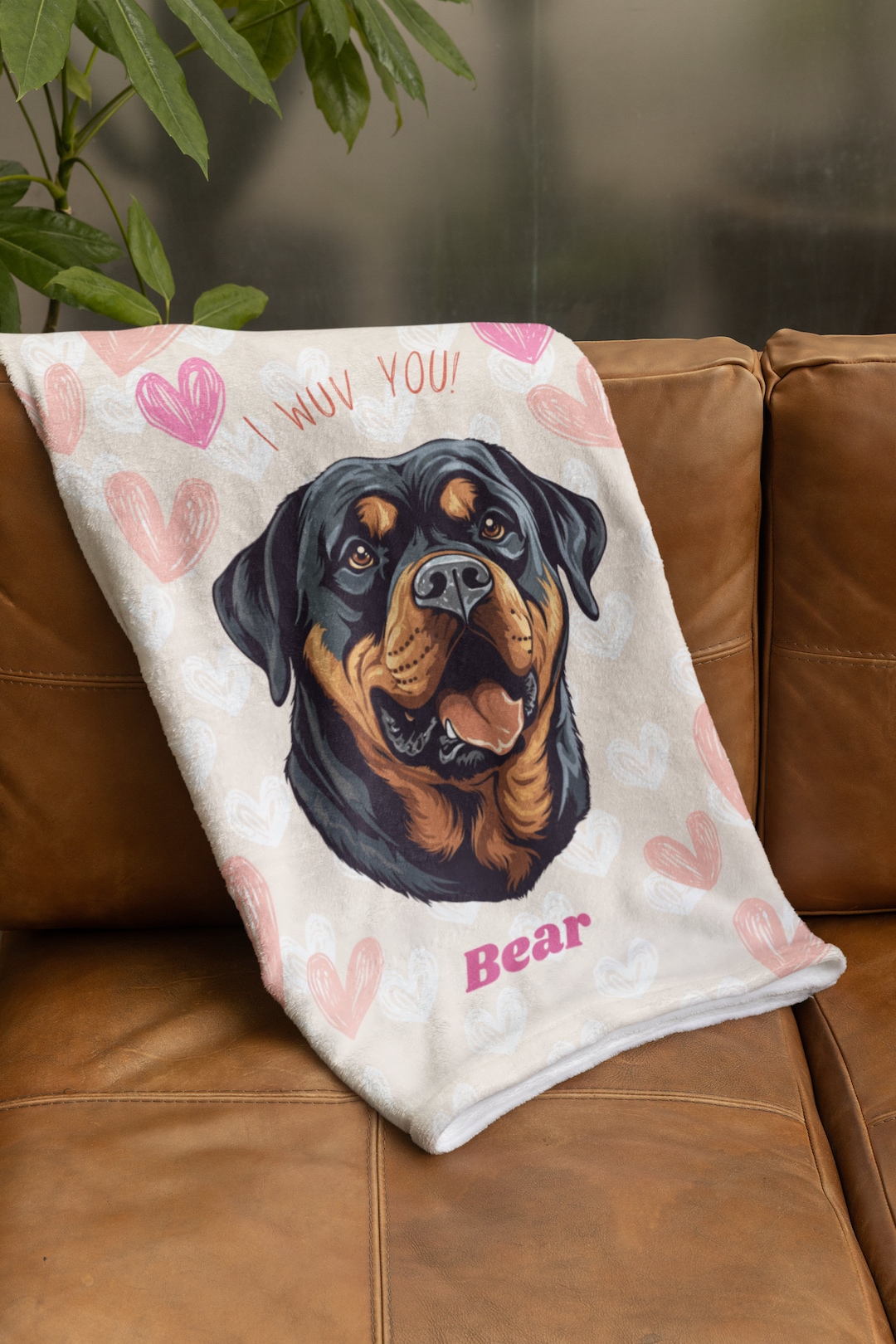 Custom Rottweiler Blanket Soft Dog Blanket Rottweiler Mom Gift Dog