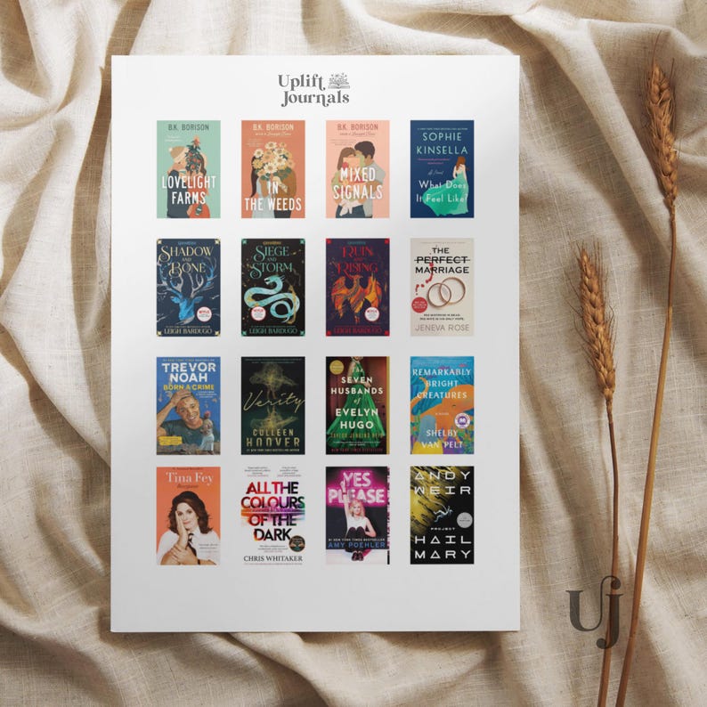 May include: A collage of book covers featuring various genres, including romance, mystery, thriller, and fantasy. The covers are arranged in a grid pattern on a white background. The title of each book is visible, along with the author's name.