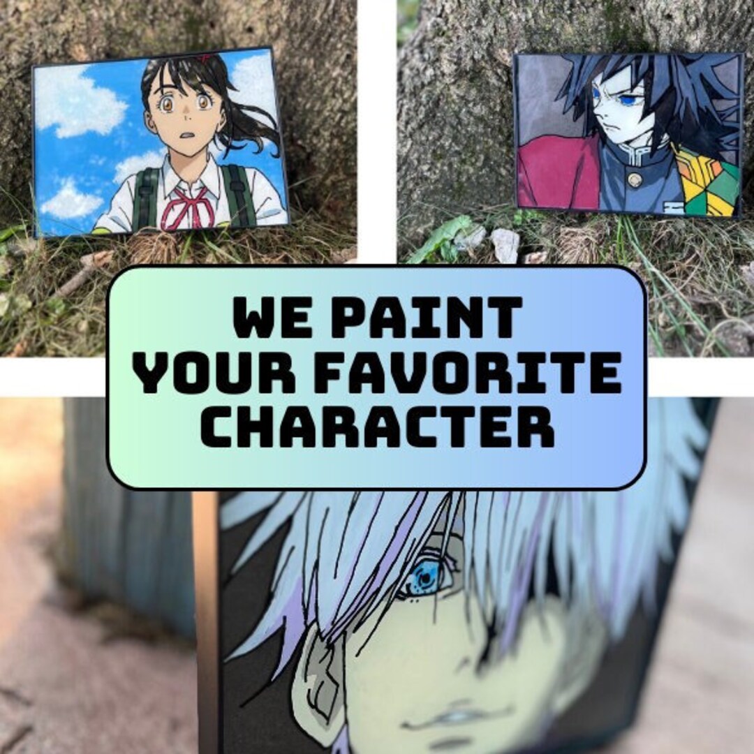 Custom Anime or Manga Painting 5x7 With Frame Great Gift for Anime Fans and Manga Lovers Custom