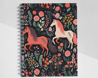 Beautiful Horse Pattern notebook, horse design, spiral notebook, horse notebook, equestrian gift