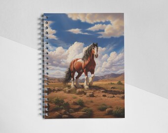 Bellissimo quaderno di cavalli, disegno realistico di cavalli, quaderno a spirale, quaderno di cavalli, regalo equestre