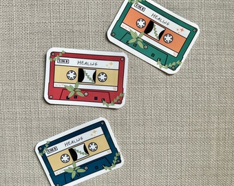 Lato B: adesivo per cassetta di guarigione / adesivo in vinile impermeabile, promemoria sulla salute mentale