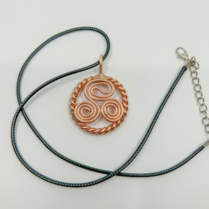 432 MHz New Earth/999 Cubit Tensor Ring Necklace, Copper Tensor Ring Triskelion Pendant, Healing Life Force Energy Tool
