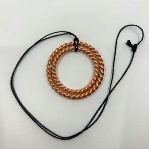 Atlantean/Viking Cubit & Sacred Continent Cubit Tensor Ring Pendant, 443 MHz/68 MHz Copper Tensor Necklace