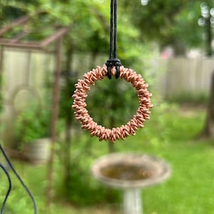 New Earth Cubit New Dimension Tensor Ring Pendant-Triple Twisted 432 MHz Tensor Ring Necklace-Copper Energy Pendant