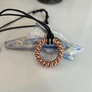 177 MHz Lost Cubit Tensor Ring Necklace: Copper Healing Energy Pendant