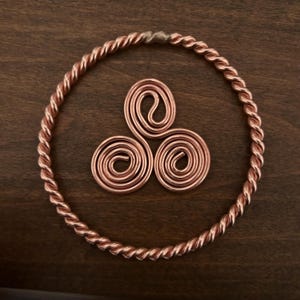 333 Mhz Earth Core Cubit Tensor Ring & Triskelion Set, Water Structuring Kit, Copper Tensor Ring/Triskelion Set